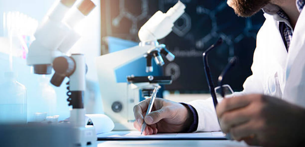 writing near a microscope