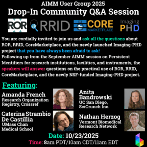 Flyer for AIMM Drop-in Q&A session on October 23rd.